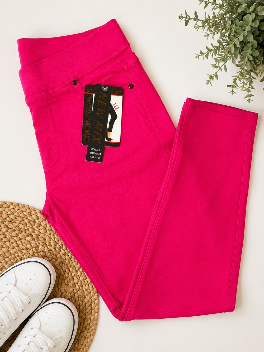 Kathy Pink Ponte Pants 2XL Stretch Skinny Pull On Pants 12/14 NWT